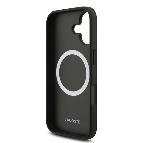 Apple iPhone 17 Kılıf Lacoste Orjinal Lisanslı M-safe Şarj Özellikli PU Pike Desenli Metal Logolu Kartlıklı Kapak