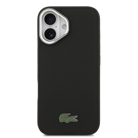 Apple iPhone 17 Kılıf Lacoste Orjinal Lisanslı M-safe Şarj Özellikli PU Pike Desenli Standlı Metal Logolu Kapak
