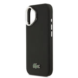 Apple iPhone 17 Kılıf Lacoste Orjinal Lisanslı M-safe Şarj Özellikli PU Pike Desenli Standlı Metal Logolu Kapak