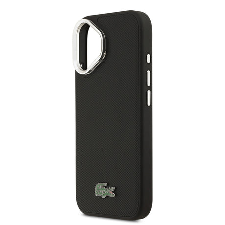 Apple iPhone 17 Kılıf Lacoste Orjinal Lisanslı M-safe Şarj Özellikli PU Pike Desenli Standlı Metal Logolu Kapak