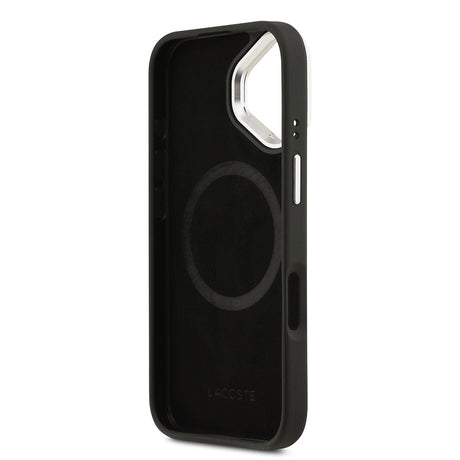 Apple iPhone 17 Kılıf Lacoste Orjinal Lisanslı M-safe Şarj Özellikli PU Pike Desenli Standlı Metal Logolu Kapak