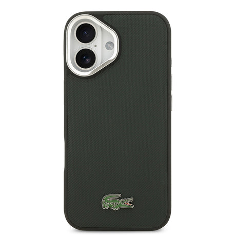 Apple iPhone 17 Kılıf Lacoste Orjinal Lisanslı M-safe Şarj Özellikli PU Pike Desenli Standlı Metal Logolu Kapak