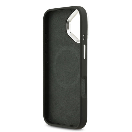 Apple iPhone 17 Kılıf Lacoste Orjinal Lisanslı M-safe Şarj Özellikli PU Pike Desenli Standlı Metal Logolu Kapak