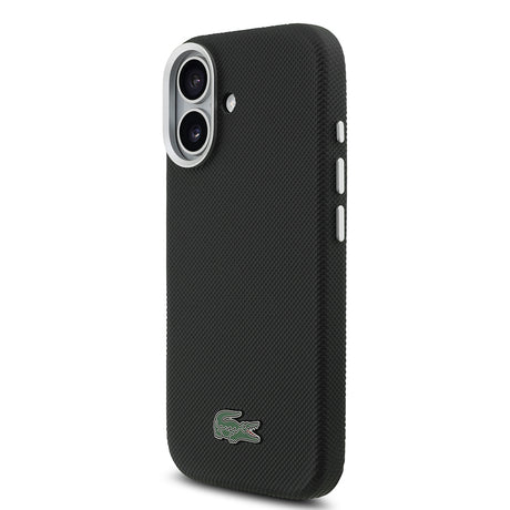 Apple iPhone 17 Kılıf Lacoste Orjinal Lisanslı M-Safe Şarj Özellikli PVC Pike Desenli Arka Yüzey İkonik Timsah Dokuma Logolu Kapak