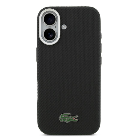 Apple iPhone 17 Kılıf Lacoste Orjinal Lisanslı M-Safe Şarj Özellikli PVC Pike Desenli Arka Yüzey İkonik Timsah Dokuma Logolu Kapak