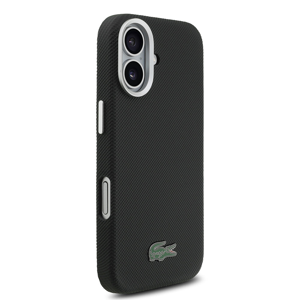 Apple iPhone 17 Kılıf Lacoste Orjinal Lisanslı M-Safe Şarj Özellikli PVC Pike Desenli Arka Yüzey İkonik Timsah Dokuma Logolu Kapak