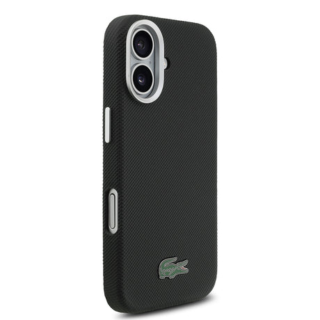 Apple iPhone 17 Kılıf Lacoste Orjinal Lisanslı M-Safe Şarj Özellikli PVC Pike Desenli Arka Yüzey İkonik Timsah Dokuma Logolu Kapak
