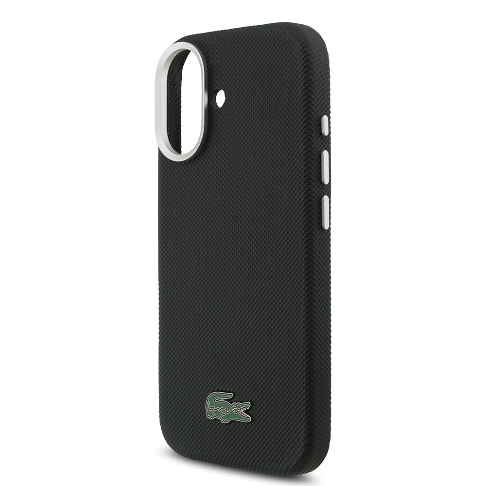 Apple iPhone 17 Kılıf Lacoste Orjinal Lisanslı M-Safe Şarj Özellikli PVC Pike Desenli Arka Yüzey İkonik Timsah Dokuma Logolu Kapak