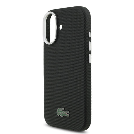 Apple iPhone 17 Kılıf Lacoste Orjinal Lisanslı M-Safe Şarj Özellikli PVC Pike Desenli Arka Yüzey İkonik Timsah Dokuma Logolu Kapak