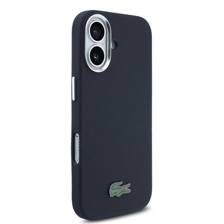 Apple iPhone 17 Kılıf Lacoste Orjinal Lisanslı M-Safe Şarj Özellikli PVC Pike Desenli Arka Yüzey İkonik Timsah Dokuma Logolu Kapak