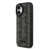 Apple iPhone 17 Kılıf Lacoste Orjinal Lisanslı M-safe Şarj Özellikli Standlı PU Deri Karışık Monogram Desenli Kapak