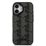 Apple iPhone 17 Kılıf Lacoste Orjinal Lisanslı M-safe Şarj Özellikli Standlı PU Deri Karışık Monogram Desenli Kapak