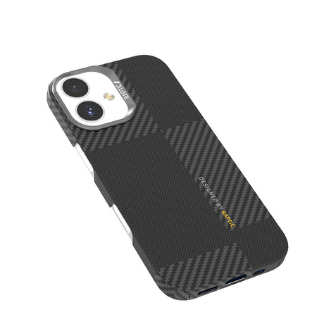 Apple iPhone 17 Kılıf M-safe Şarj Özellikli 600D Metal Kamera Çerçeveli Raptic Aramid Fiber Geotik Serisi Kapak