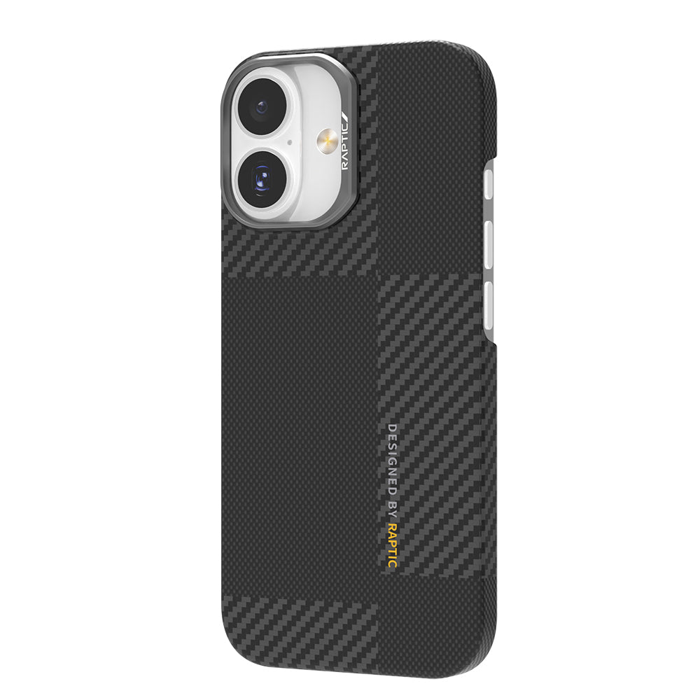 Apple iPhone 17 Kılıf M-safe Şarj Özellikli 600D Metal Kamera Çerçeveli Raptic Aramid Fiber Geotik Serisi Kapak