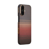 Apple iPhone 17 Kılıf M-safe Şarj Özellikli Aramid Fiber Pitaka Tactile Woven Sunset-Moonrise Serisi Kapak