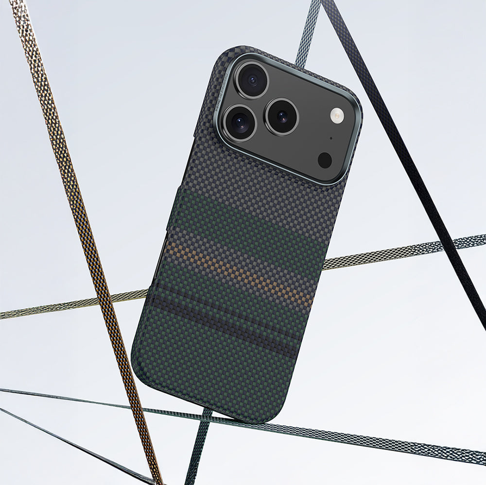 Apple iPhone 17 Kılıf M-safe Şarj Özellikli Karbon Fiber Tasarımlı Benks Aurora ArmorAir Kevlar Kapak