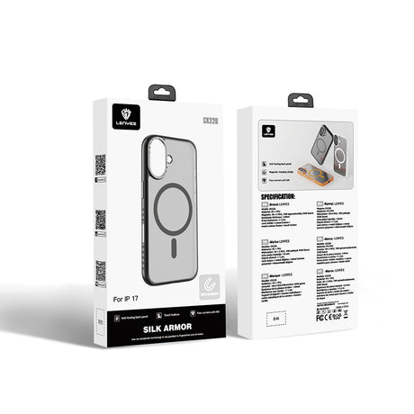 Apple iPhone 17 Kılıf M-safe Şarj Özellikli Metal Kamera Standlı Lenyes CK226 PC Kapak
