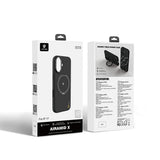 Apple iPhone 17 Kılıf M-safe Şarj Özellikli Metal Standlı Lenyes CK225 Kevlar Kapak