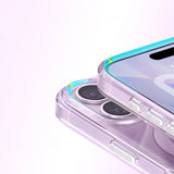 Apple iPhone 17 Kılıf M-Safe Şarj Özellikli Orjinal Swarovski Taşlı Zore Paris Rovix Sert PC Kapak