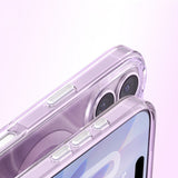Apple iPhone 17 Kılıf M-Safe Şarj Özellikli Orjinal Swarovski Taşlı Zore Paris Rovix Sert PC Kapak