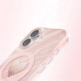 Apple iPhone 17 Kılıf M-Safe Şarj Özellikli Orjinal Swarovski Taşlı Zore Paris Rovix Sert PC Kapak