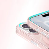Apple iPhone 17 Kılıf M-Safe Şarj Özellikli Orjinal Swarovski Taşlı Zore Paris Rovix Sert PC Kapak