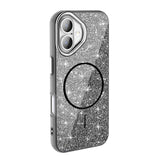 Apple iPhone 17 Kılıf M-safe Şarj Özellikli Parlayan Simli Zore Okso Kapak