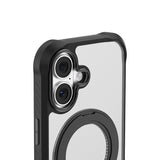 Apple iPhone 17 Kılıf M-safe Şarj Özellikli Parmak Ring Standlı Airbag Tasarımlı Mutural Obsidian Serisi Kapak