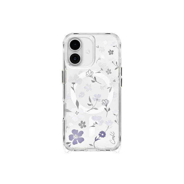 Apple iPhone 17 Kılıf M-safe Şarj Özellikli Şeffaf Arka Yüzey Çiçekli Coehl Amara Kapak