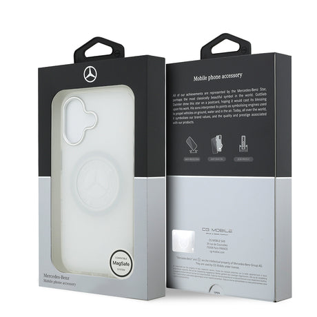 Apple iPhone 17 Kılıf Mercedes Benz Orjinal Lisanslı M-safe Şarj Özellikli Buzlu PC Nostaljik Yıldız Dizayn Kapak