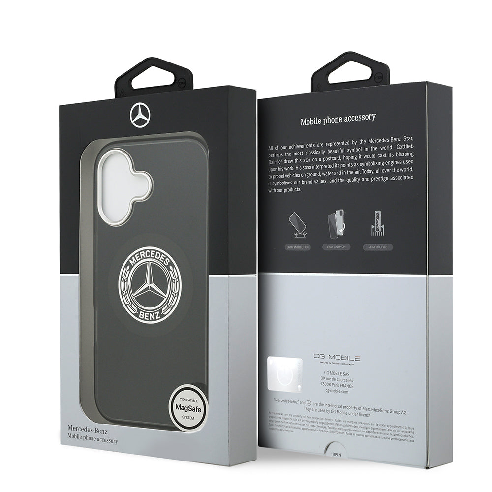 Apple iPhone 17 Kılıf Mercedes Benz Orjinal Lisanslı M-safe Şarj Özellikli Çift Katmanlı PC Nostaljik Yıldız Dizayn Kapak