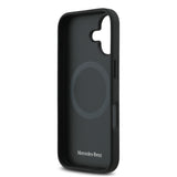 Apple iPhone 17 Kılıf Mercedes Benz Orjinal Lisanslı M-safe Şarj Özellikli Dokulu Desenli Deri Kapak