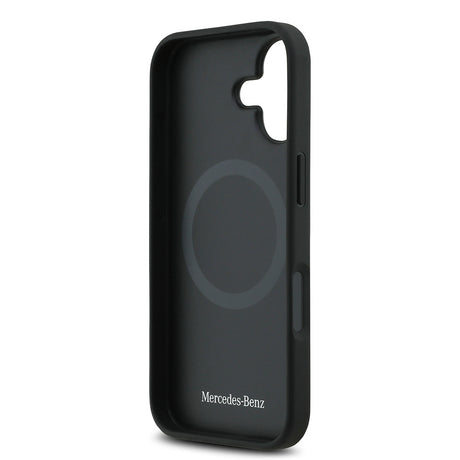 Apple iPhone 17 Kılıf Mercedes Benz Orjinal Lisanslı M-safe Şarj Özellikli Dokulu Desenli Deri Kapak