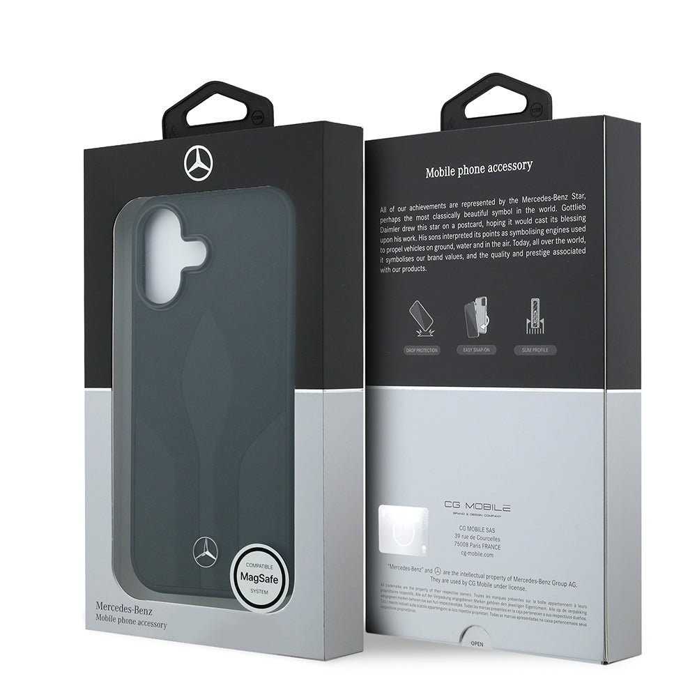 Apple iPhone 17 Kılıf Mercedes Benz Orjinal Lisanslı M-safe Şarj Özellikli Dokulu Desenli Deri Kapak