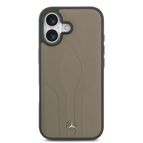 Apple iPhone 17 Kılıf Mercedes Benz Orjinal Lisanslı M-safe Şarj Özellikli Dokulu Desenli Deri Kapak