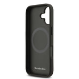 Apple iPhone 17 Kılıf Mercedes Benz Orjinal Lisanslı M-safe Şarj Özellikli Dokulu Desenli Deri Kapak