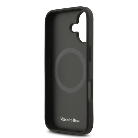 Apple iPhone 17 Kılıf Mercedes Benz Orjinal Lisanslı M-safe Şarj Özellikli Dokulu Desenli Deri Kapak