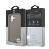 Apple iPhone 17 Kılıf Mercedes Benz Orjinal Lisanslı M-safe Şarj Özellikli Dokulu Desenli Deri Kapak