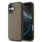 Apple iPhone 17 Kılıf Mercedes Benz Orjinal Lisanslı M-safe Şarj Özellikli Dokulu Desenli Deri Kapak