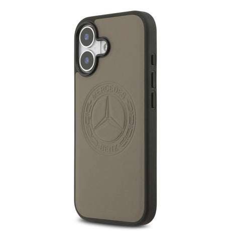 Apple iPhone 17 Kılıf Mercedes Benz Orjinal Lisanslı M-safe Şarj Özellikli Hakiki Deri Nostaljik Yıldız Dizayn Kapak