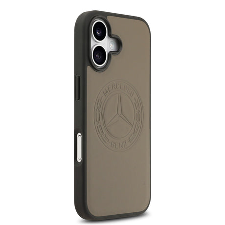 Apple iPhone 17 Kılıf Mercedes Benz Orjinal Lisanslı M-safe Şarj Özellikli Hakiki Deri Nostaljik Yıldız Dizayn Kapak