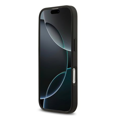 Apple iPhone 17 Kılıf Mercedes Benz Orjinal Lisanslı M-safe Şarj Özellikli Şeritli Yıldız Desenli Metal Logolu Deri Kapak