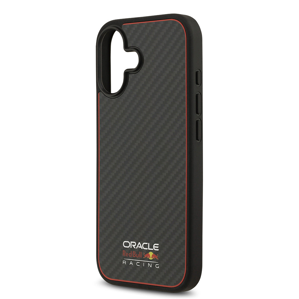 Apple iPhone 17 Kılıf Redbull Orjinal Lisanslı M-safe Şarj Özellikli Karbon Fiber Parlayan Logolu Kevlar Kapak