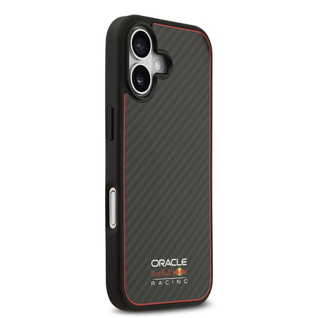 Apple iPhone 17 Kılıf Redbull Orjinal Lisanslı M-safe Şarj Özellikli Karbon Fiber Parlayan Logolu Kevlar Kapak