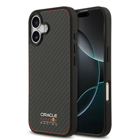 Apple iPhone 17 Kılıf Redbull Orjinal Lisanslı M-safe Şarj Özellikli Karbon Fiber Parlayan Logolu Kevlar Kapak