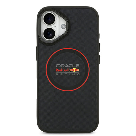 Apple iPhone 17 Kılıf Redbull Orjinal Lisanslı M-safe Şarj Özellikli Kırmızı Halka ve Logo Kabartmalı PU Deri Kapak