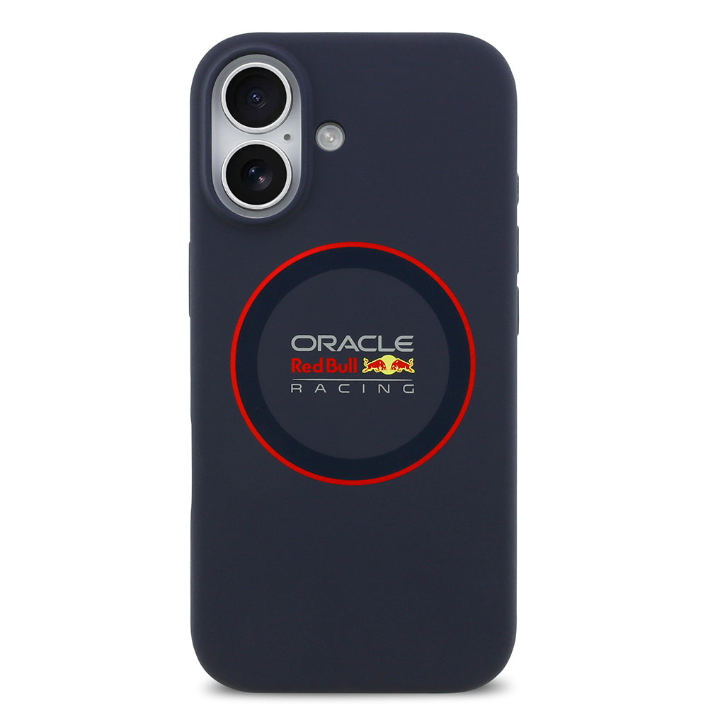Apple iPhone 17 Kılıf Redbull Orjinal Lisanslı M-safe Şarj Özellikli Kırmızı Halka ve Logo Silikon Kapak