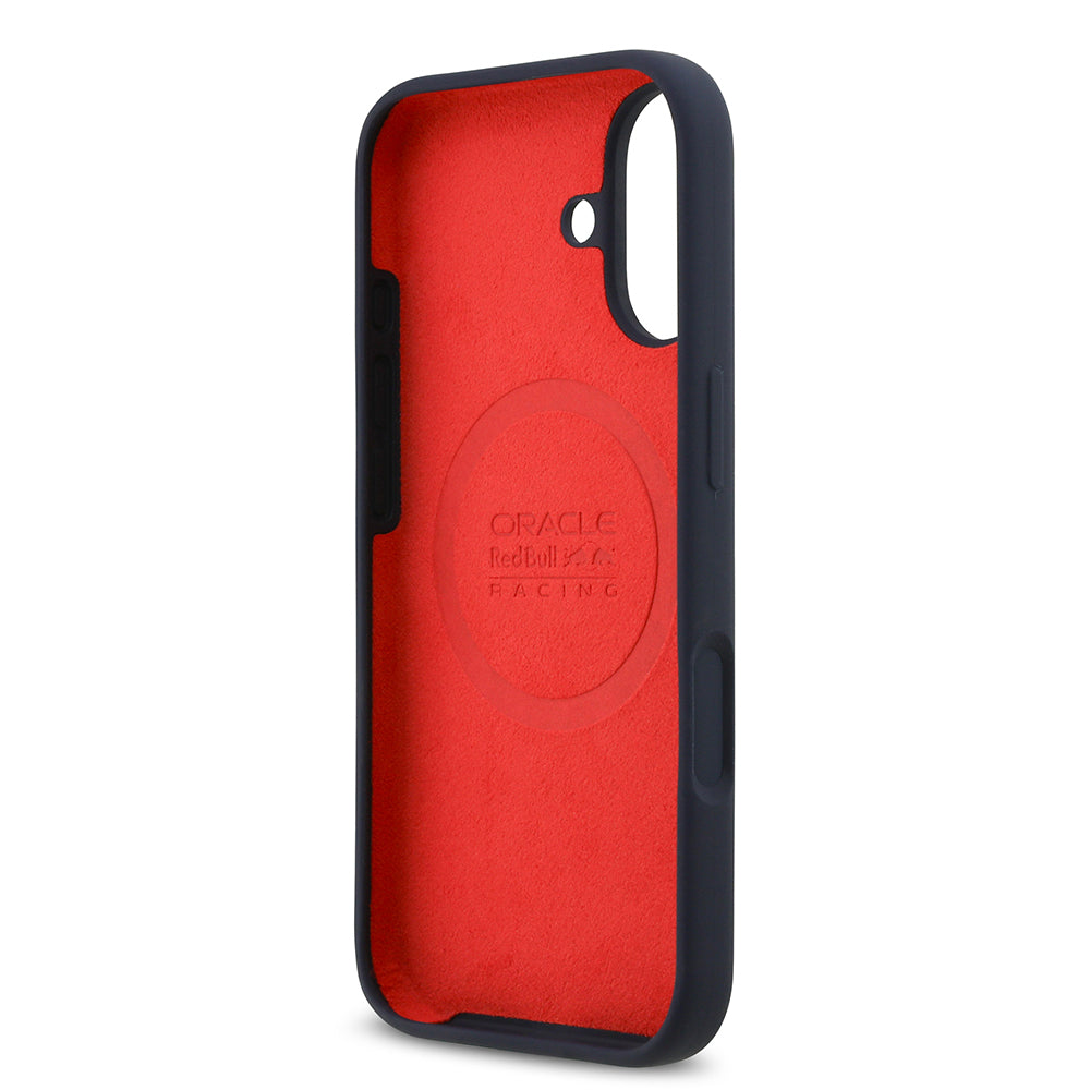 Apple iPhone 17 Kılıf Redbull Orjinal Lisanslı M-safe Şarj Özellikli Kırmızı Halka ve Logo Silikon Kapak