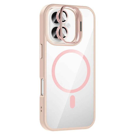 Apple iPhone 17 Kılıf Standlı ve Kamera Lens Hediyeli M-Safe Şarj Özellikli Zore Etro Kapak