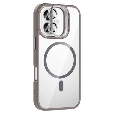 Apple iPhone 17 Kılıf Standlı ve Kamera Lens Hediyeli M-Safe Şarj Özellikli Zore Etro Kapak